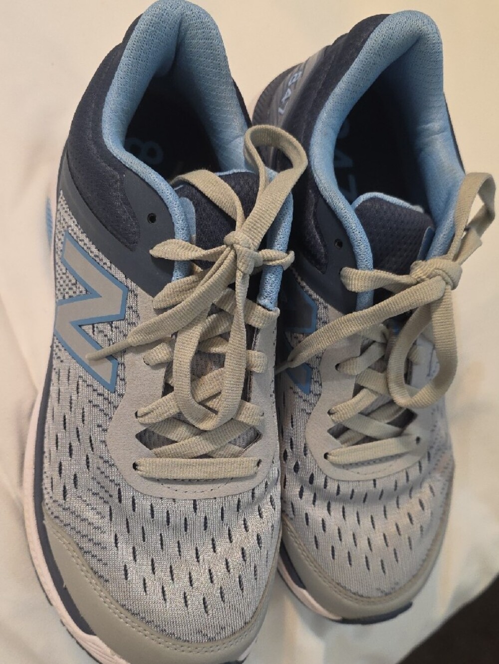 Womens New Balance Light Blue & Gray Athletic Sneakers - Picture 7 of 10
